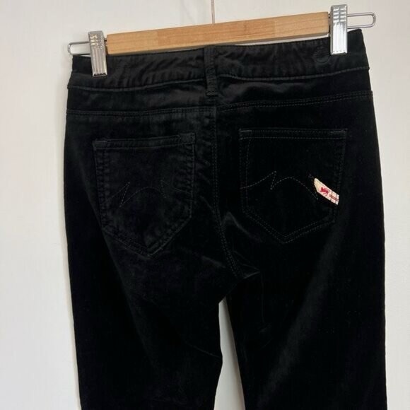 Brand New Parasuco Womens 25 Black Velvet Sofia Fit Mid Low Rise y2k Jeans - Picture 2 of 15